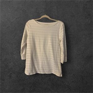 Talbots White 3/4 Sleeve‎ Top